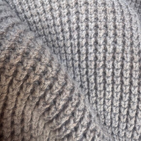 J. Crew Long Sleeve 1/4 Zip 100% Cotton Beige Waffle Knit Sweater Men's Size L - Picture 6 of 7